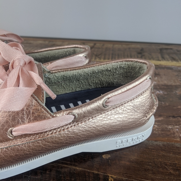 Sperry Top Sider Sparkle Boat Rose Gold (Pink) Size Youth 6 - Picture 11 of 15